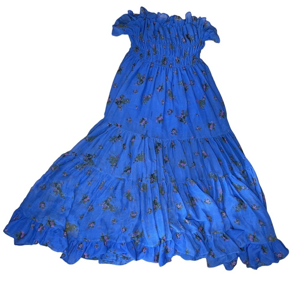 Free People Blue Cloud Nine Maxi Dress Size Small - Picture 5 of 7